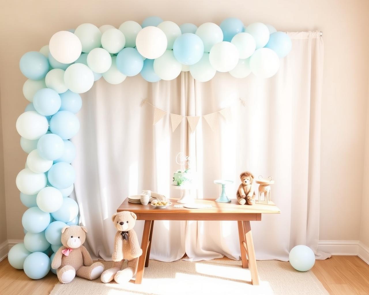 Neutral powder blue table setup with plush styling